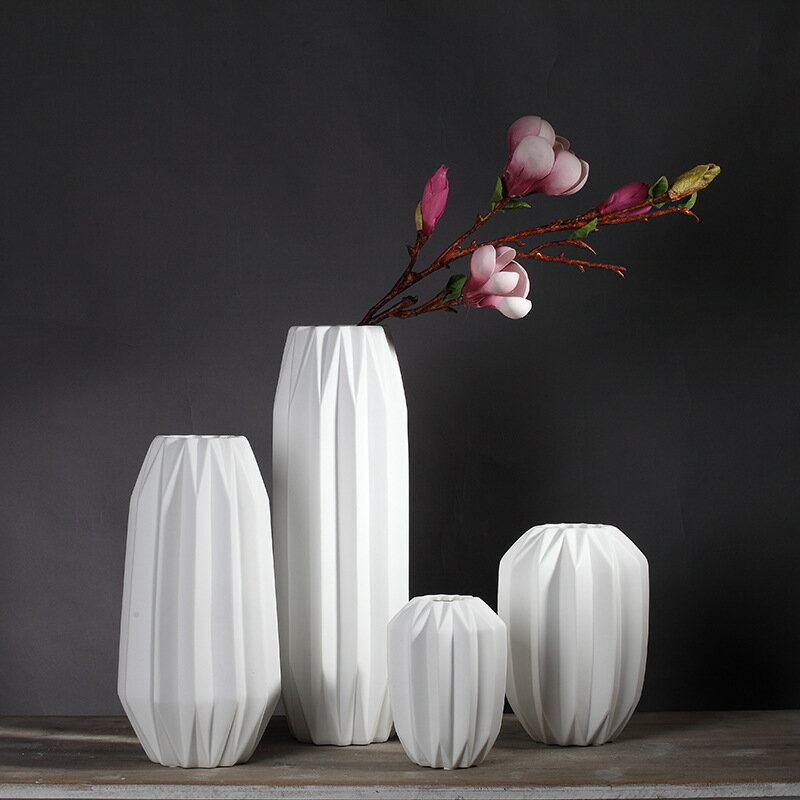 現代簡約陶瓷花瓶擺件 客廳插花花器北歐家居裝飾品擺件