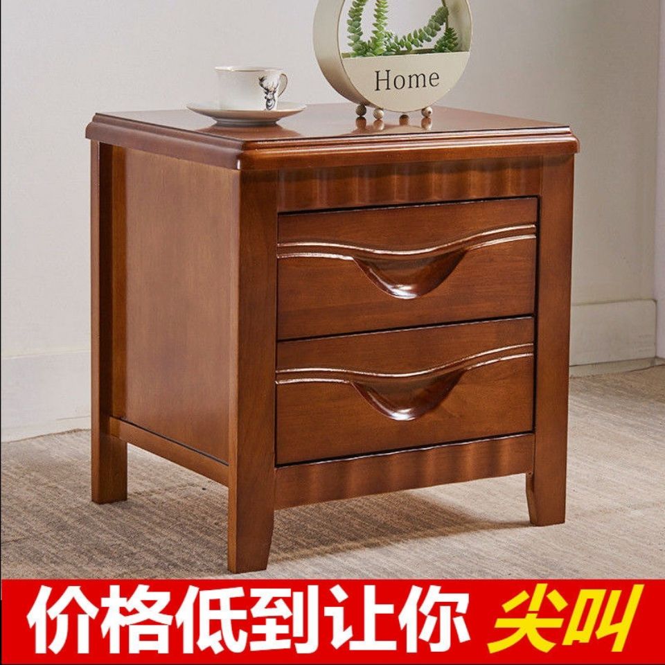 免運/可開票 快速出貨 床頭櫃 邊櫃 中式實木白色床頭櫃小型簡約家用臥室儲物櫃宿舍經濟型特價收納櫃