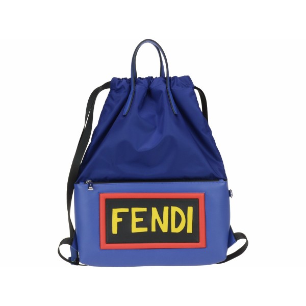 FENDI 芬迪 VOCABULARY 牛皮及PVC 手提後背兩用包 藍色