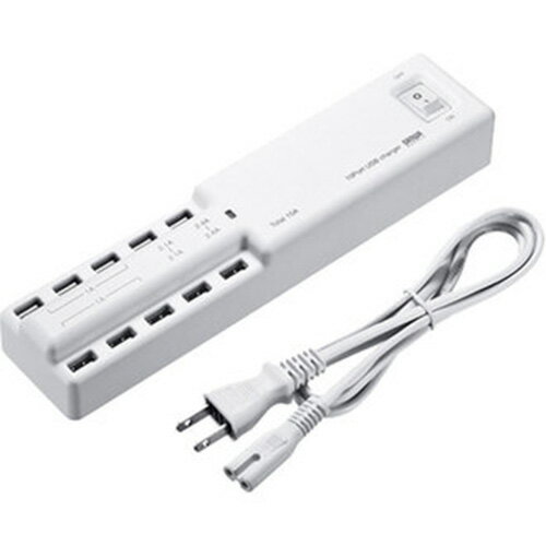 【日本代購】SANWA SUPPLY USB充電器(10端口、合計15A)ACA-IP41W