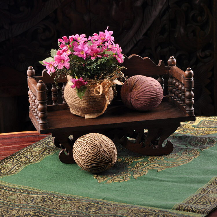 泰國工藝品木雕家居 東南亞柚木雕花家具泰國實木雕刻沙發擺件1入