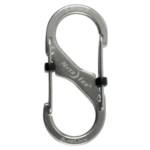 NITE IZE S-Biner SlideLock S型帶鎖不鏽鋼扣環-4號 LSB4-11-R3 不鏽鋼色