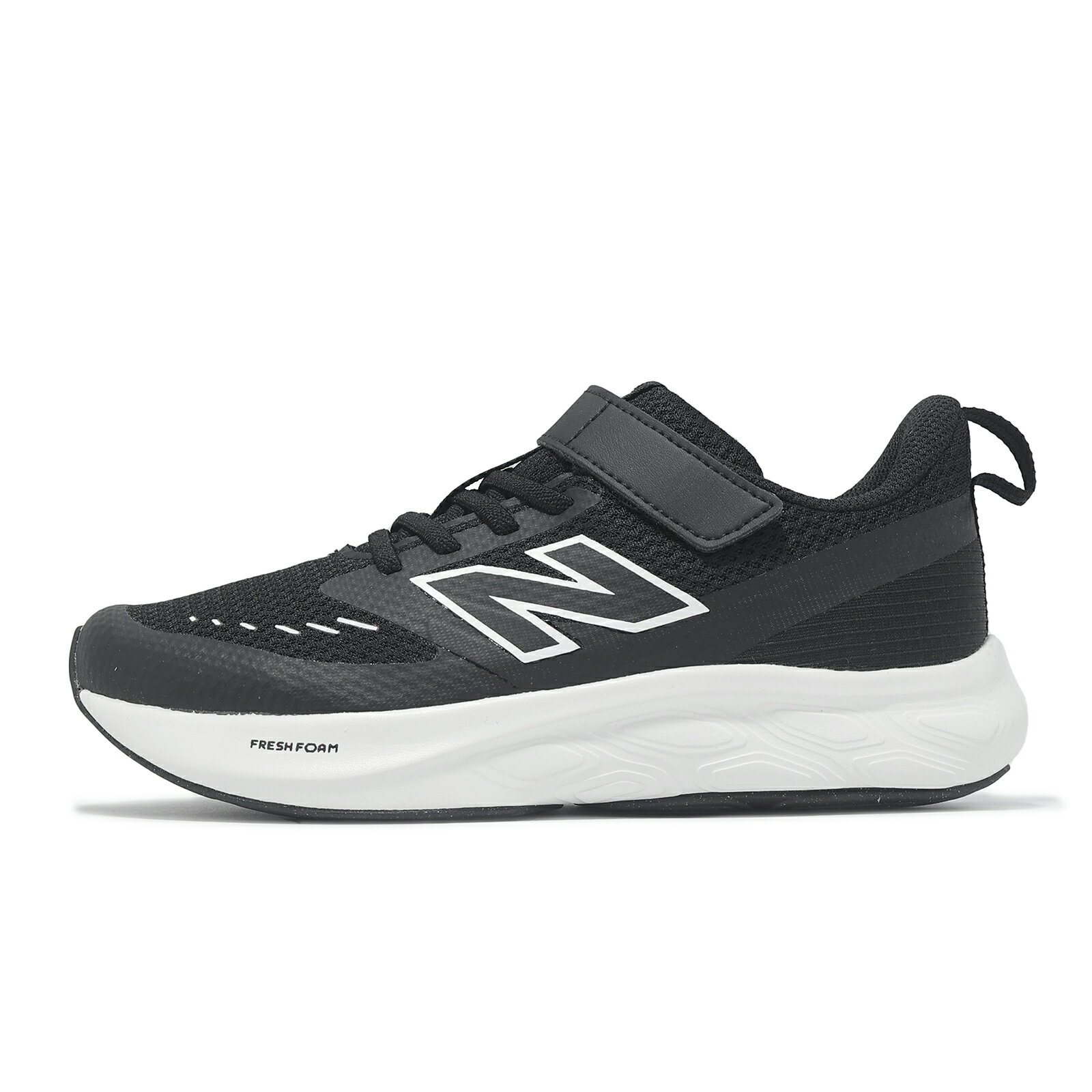New Balance NB 慢跑鞋 Fresh Foam 625 寬楦 中童 小朋友 黑 白 魔鬼氈 NB 運動鞋