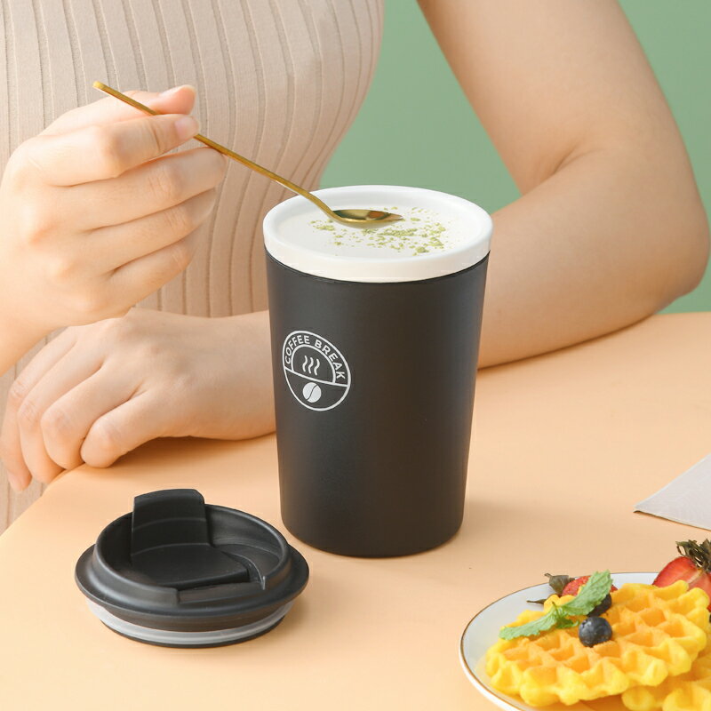便攜自帶咖啡杯保溫陶瓷杯子學生車載隨行水杯小馬克杯子定製刻字