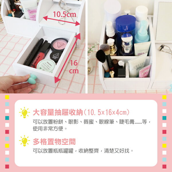 收納盒 化妝盒 置物盒 馬卡龍桌上型多功能收納盒 天空樹生活館 3