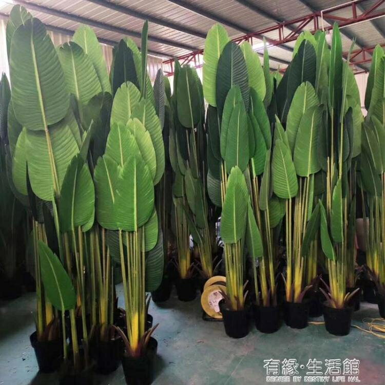 仿真植物旅人蕉北歐大型裝飾樹盆栽室內客廳落地花卉假綠植 樂樂百貨