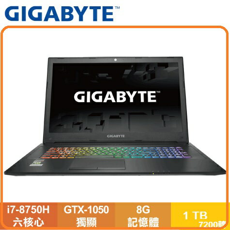 技嘉GIGABYTE Sabre 17GV8-2K7875H8GH1W10R 17.3吋單碟筆記型電腦i7-8750H/ FHD WVA 廣視角防反光 60Hz /GTX 1050 GDDR5 4GB /DDR4 8GB/1TB 7200rpm/ WIN 10