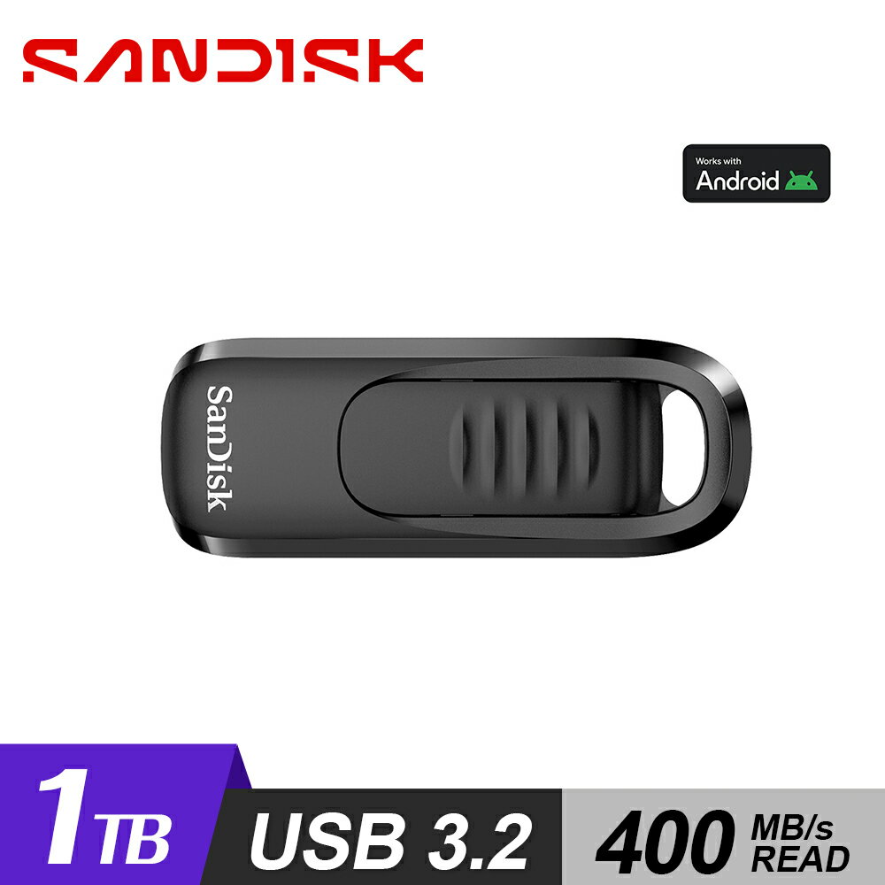 【SanDisk】CZ480 1TB Ultra Slider Type-C 隨身碟 黑色【三井3C】
