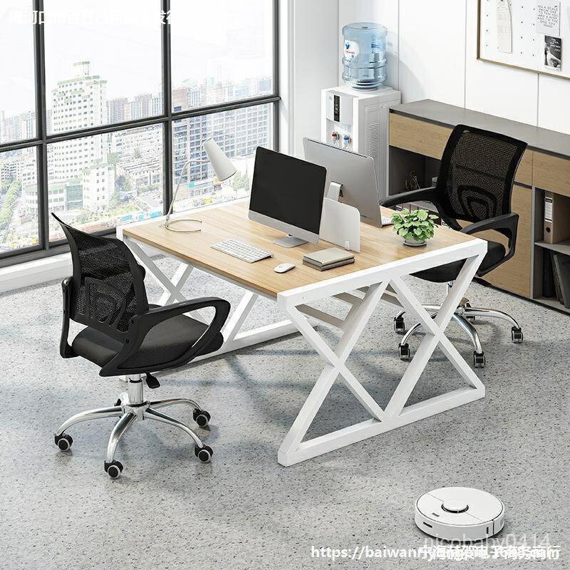 【實惠價公司會議桌】辦公桌職員工作桌椅組閤現代屏風雙人位四人位員工會議桌電腦桌子 FX2U