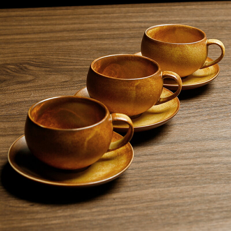 歐式復古ins咖啡杯碟耐高溫陶瓷早餐高顏值精致杯子家用水杯200ml