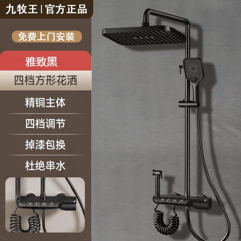 {可打統編 保固一年}包安裝全銅恒溫淋浴花灑套裝家用浴室沐浴衛生間淋雨增壓花曬噴頭 0