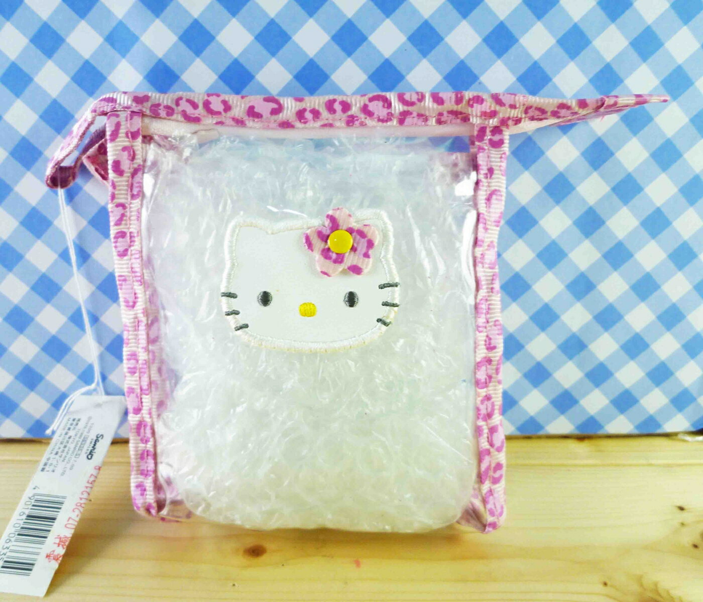 【震撼精品百貨】Hello Kitty 凱蒂貓 透明化妝包/筆袋-豹紋(粉) 震撼日式精品百貨