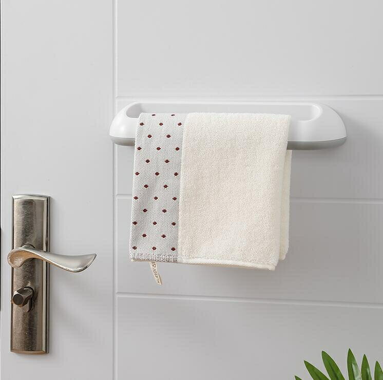 毛巾架 免打孔衛生間浴室吸盤掛架浴巾架子北歐簡約創意單桿毛巾桿