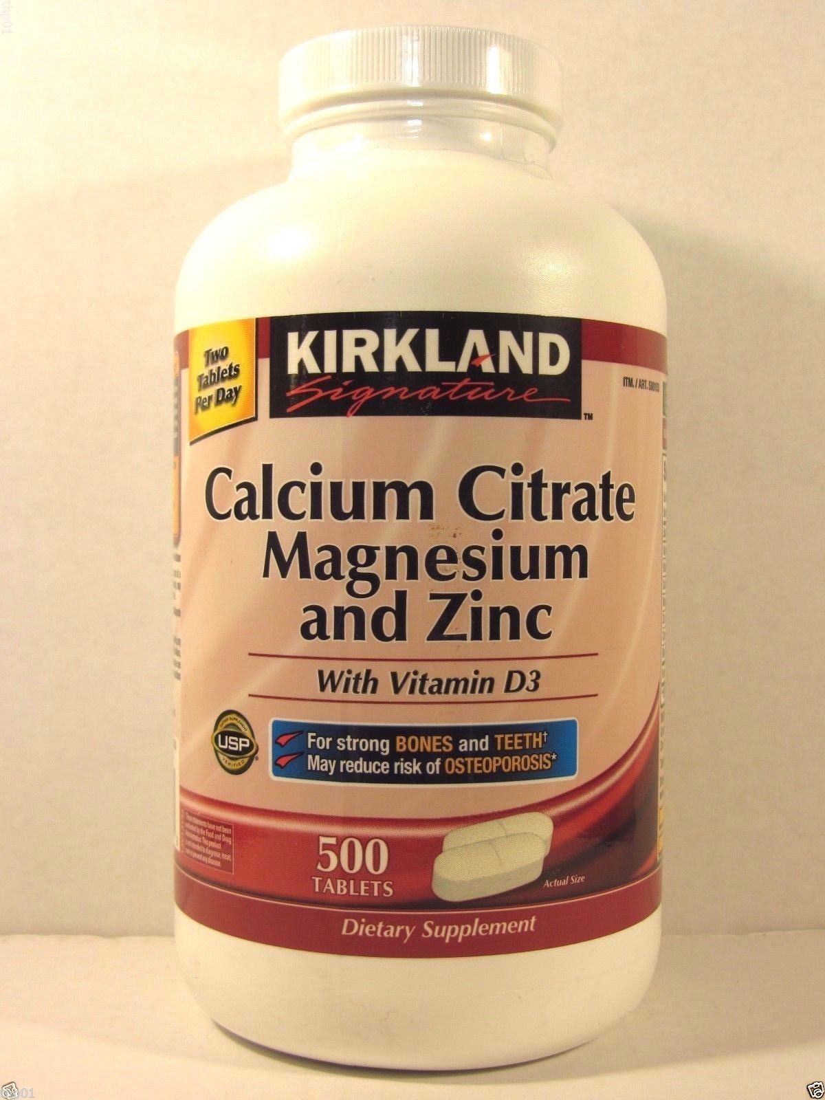 Kirkland Signature Calcium Citrate Magnesium Zinc W Vitamin D3 500 Tablets