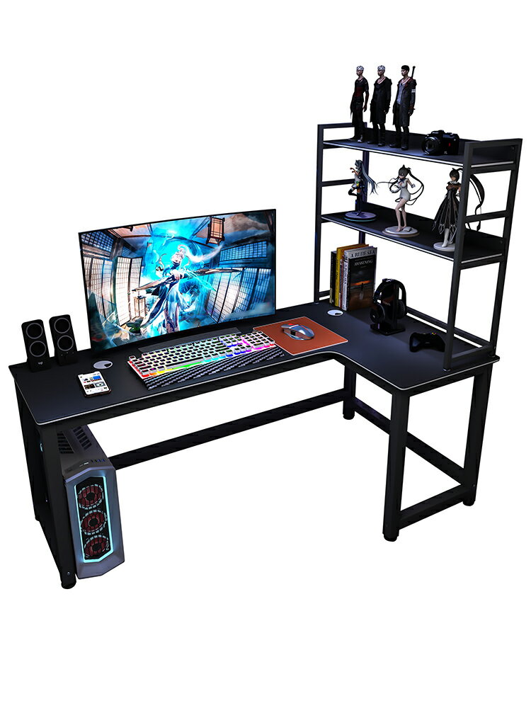 簡約現代颱式家用書桌轉角電腦桌臥室冩字颱雙人辦公桌遊戲電競桌
