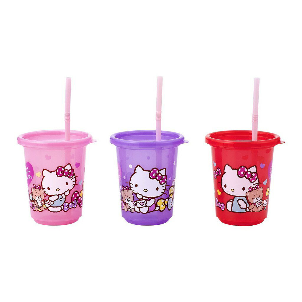 日本 LEC 吸管水杯組270ml（Hello Kitty）