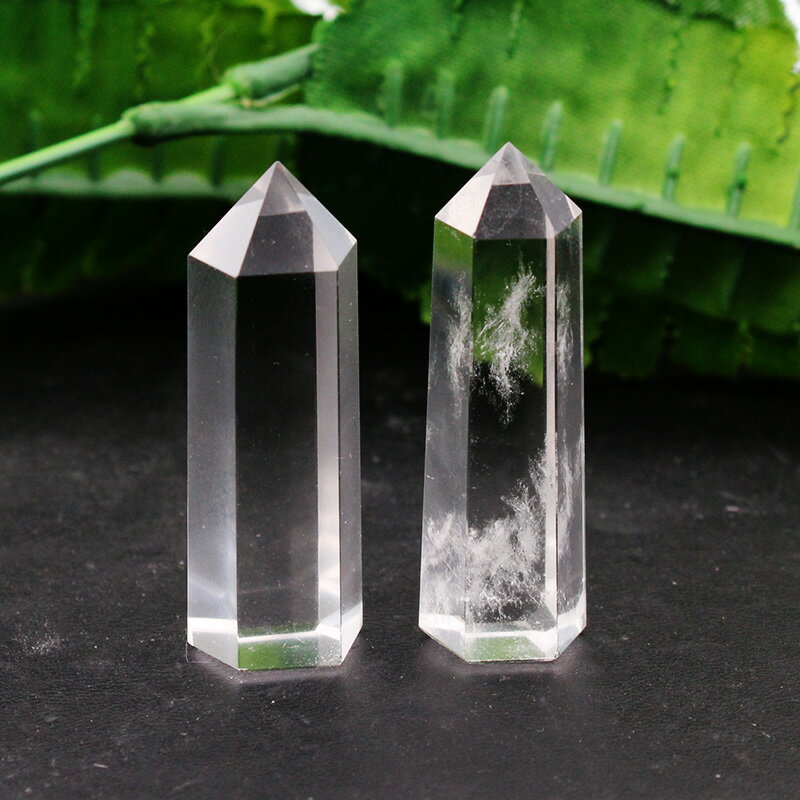 易晶緣天然白水晶六棱柱擺件單尖水晶柱小號風水飾物石