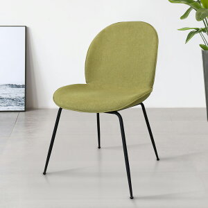 《白莎》 綠色 餐椅 電腦椅 休閒椅 洽談椅 書桌椅 布椅 棉麻布 設計師款 時尚 高雅 北歐 4色 【新生活家具】