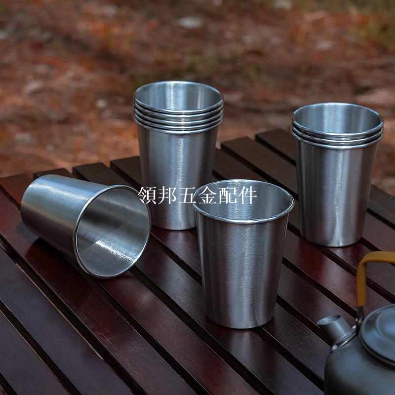戶外露營咖啡杯304不銹鋼杯卷邊水杯野餐隔熱防燙茶水杯咖啡杯[領邦五金配件]