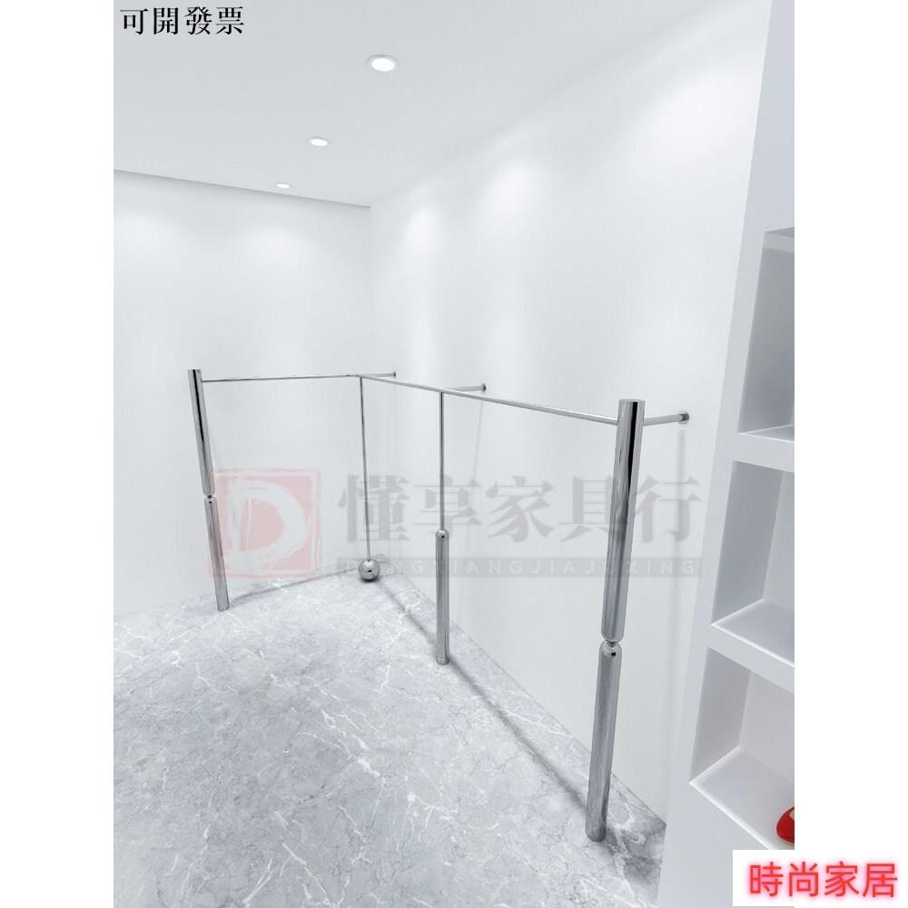 免運 公司貨 免運 服裝店衣服展示架 女裝店展示架上墻服裝店不銹鋼拉絲貨架兒童男裝高檔陳列掛衣架子/傢俱行特惠/開立發票S1005