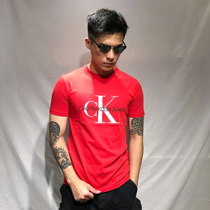 美國百分百【全新真品】Calvin Klein 圓領 T恤 CK 短袖 T-shirt 短T logo 紅色 AN37