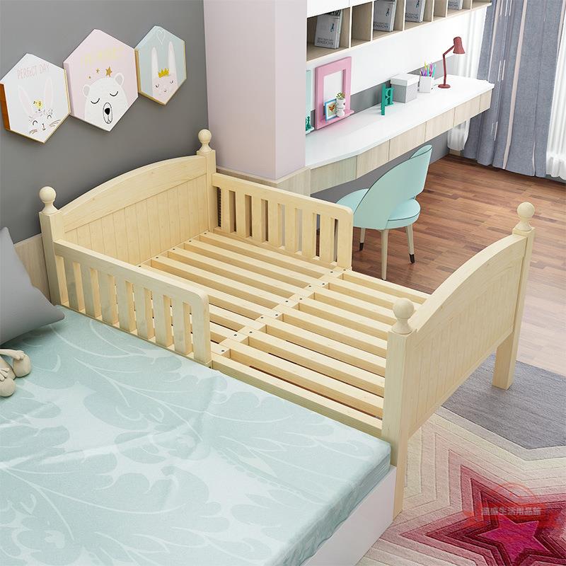 兒童伸縮床沙發兩用床實木拼接大床多功能推拉寶寶床小戶型嬰兒床