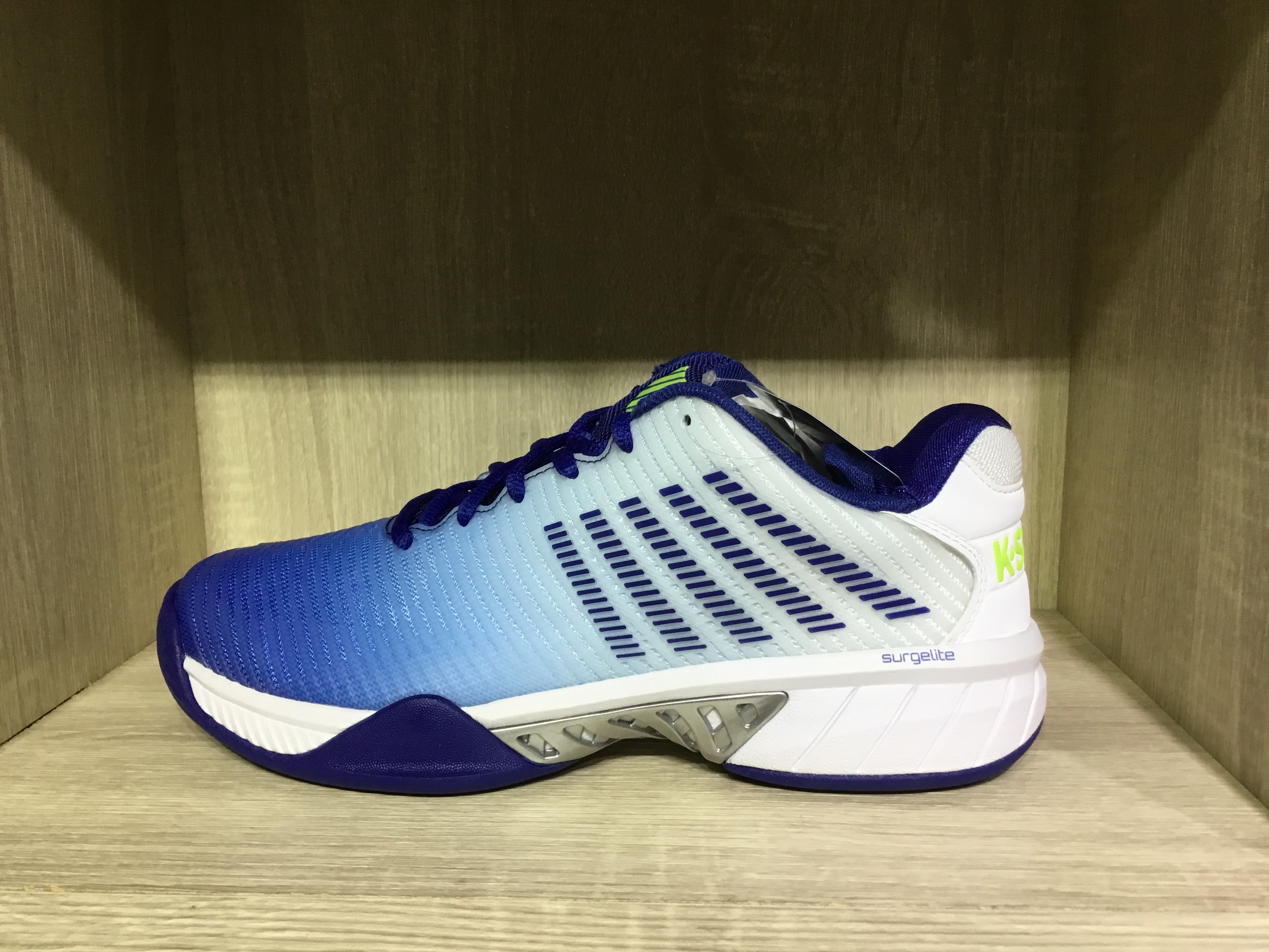 2020年K-SWISS Hypercourt Express 2 透氣輕量男網球鞋(白/藍)