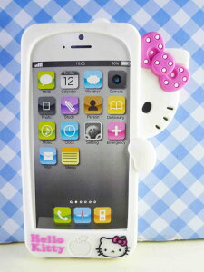 【震撼精品百貨】Hello Kitty 凱蒂貓 HELLO KITTY iPhone5手機造型矽膠殼-偷看(白) 震撼日式精品百貨