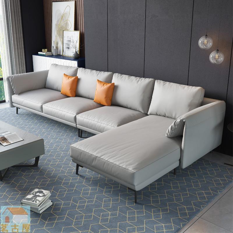 極簡意式沙發真皮小戶型簡約現代客廳家具羽絨轉角輕奢皮沙發組合