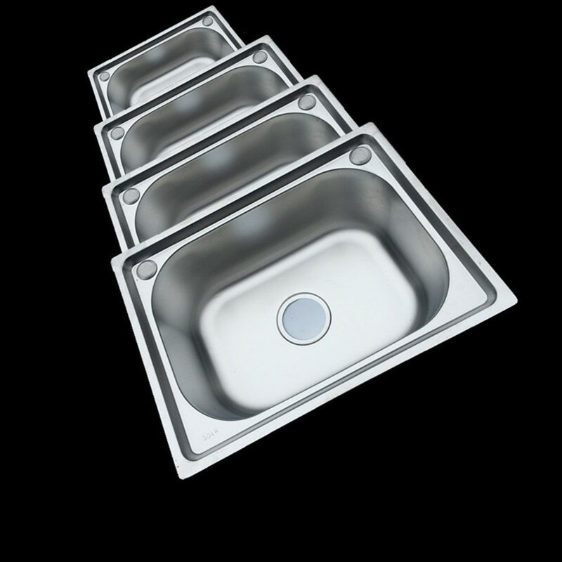 不鏽鋼水槽 不鏽鋼水槽大小號單槽洗菜盆洗碗池洗手盆廚房水池帶支架龍頭套餐『XY24030』