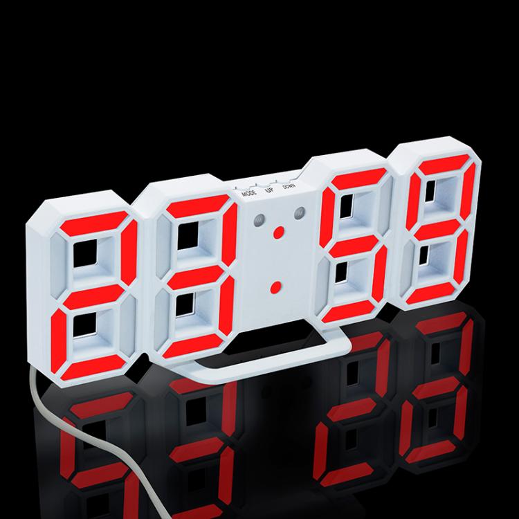 新款夜光插電電子鐘臺式數碼立體鬧鐘時鐘座鐘客廳臥室數字鐘表 9