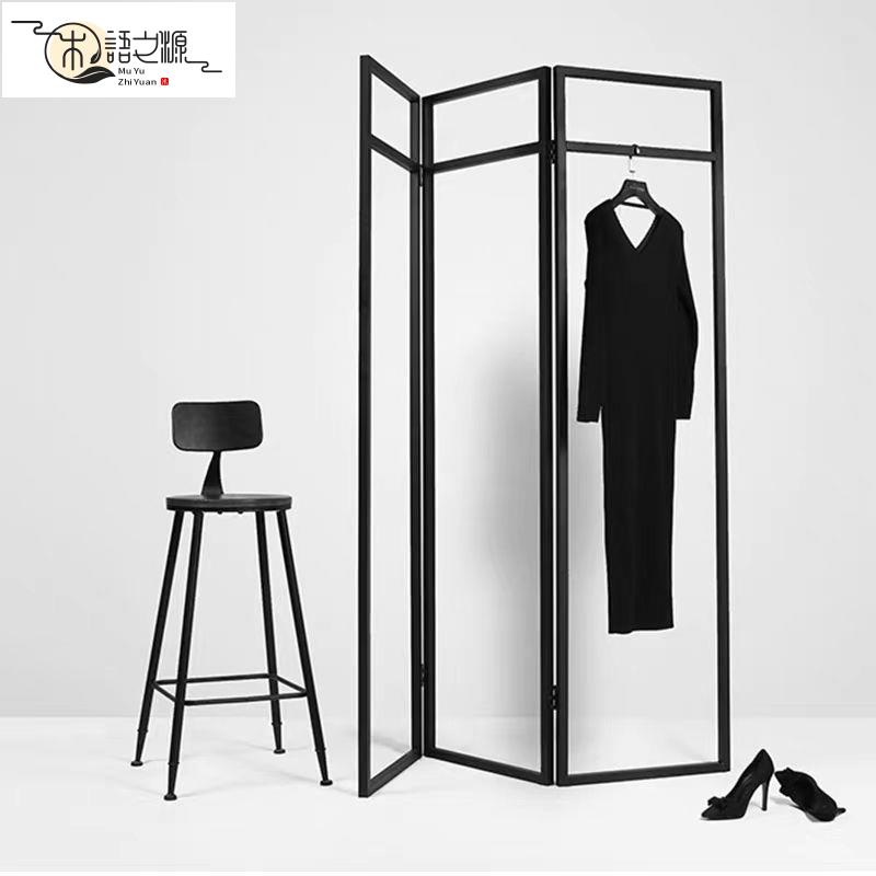 免運 快速出貨服裝店展示架落地式服裝展示架屏風立式折疊高檔男女裝家用貨架