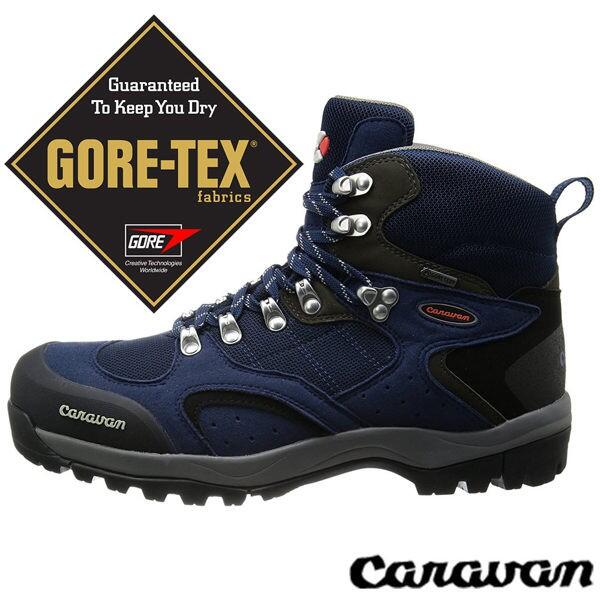 【日本 Caravan】C1_02S男高筒GORE-TEX登山健行鞋-670海軍藍 0010106