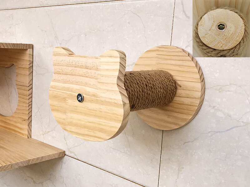 【台灣現貨】實木貓爬架 壁掛式貓跳臺 組合貓跳台貓抓柱太空艙 墻壁貓跳板 6