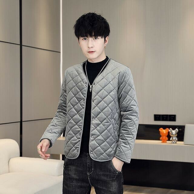 【秋冬新品】M-5XL 大碼保暖外套 秋冬男裝 男士棉襖內膽冬季新款內穿棉襖加絨加厚短款無領輕薄款羽絨棉服潮
