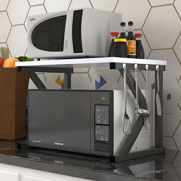 微波爐置物架 微波爐架簡約雙層置物架子2層收納架烤箱儲物簡易落地架廚房用品