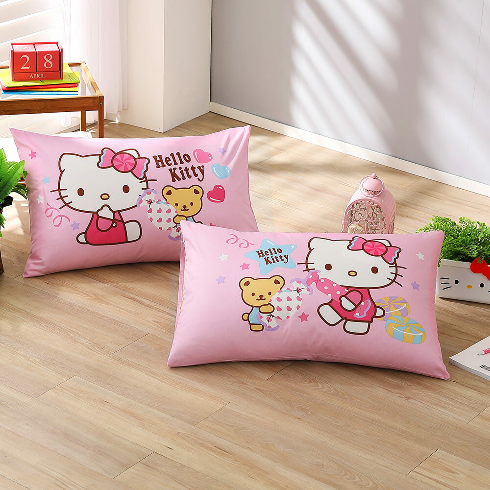 鴻宇 抗菌枕套2入 美國棉 日本抗菌Hello Kitty 多款任選 台灣製
