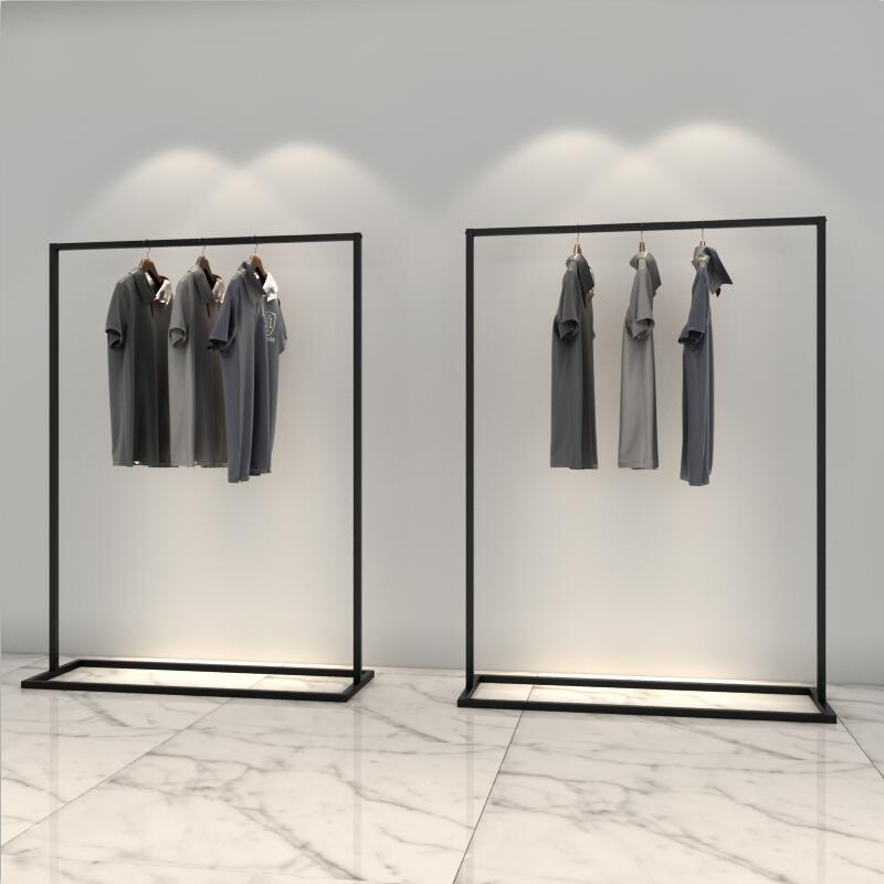 服裝展示架 服裝架 衣帽架 鐵藝服裝架男女服裝店展示架掛衣架子簡易童裝落地式側掛衣服貨架『cyd22546』