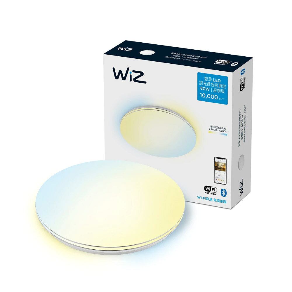 飛利浦 PHILIPS WiZ 智慧LED 吸頂燈 (星鑽版) /個 PW012【APP滿額下單10%點數(單一帳號最高1000點)】9/30止