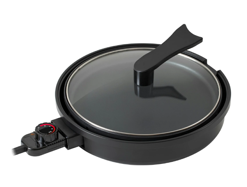 日本 YAMAZEN 山善 YHL-S100 圓形 烤盤 不沾烤盤 80~230℃ 控溫 保溫 附玻璃蓋