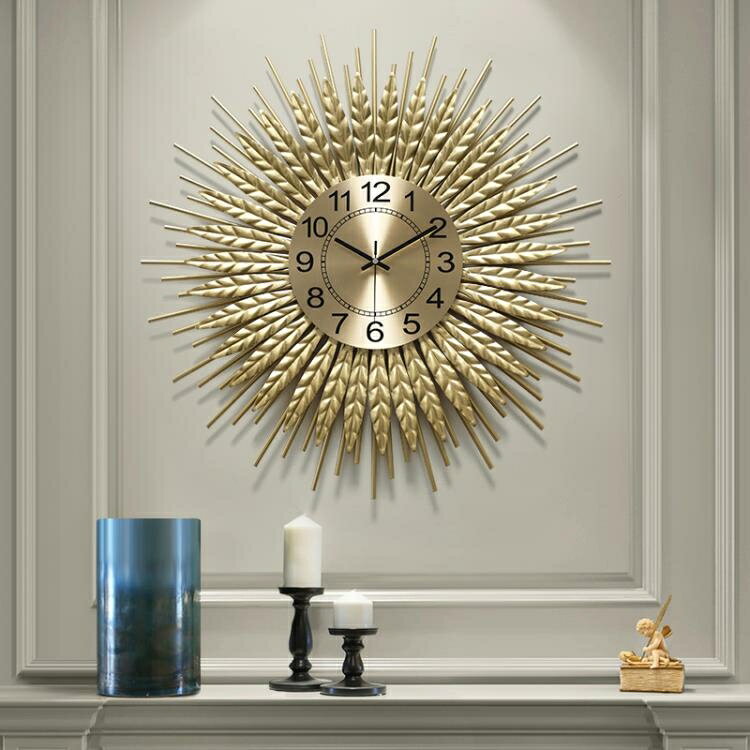 掛鐘 美式創意掛鐘客廳時尚靜音鐘錶玄關餐廳鐵藝時尚掛錶家居裝飾時鐘