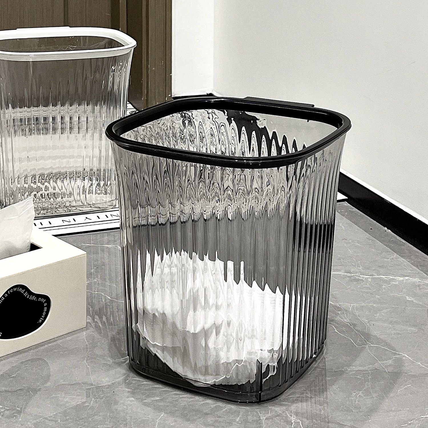 垃圾桶 家用垃圾桶 小號垃圾桶 網紅垃圾桶家用輕奢透明臥室衛生間簡約辦公室客廳大容量紙簍大號