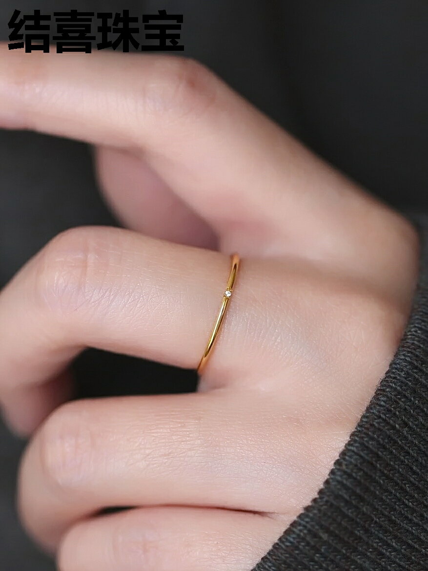 強推極細！不掉色鋯石碎鉆日式戒指女簡約小眾輕奢ins風尾戒指環