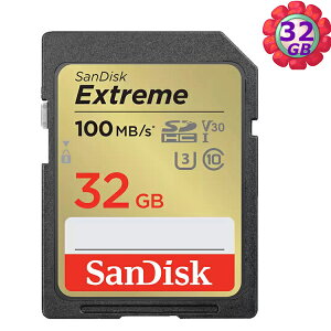 SanDisk 32GB 32G SD【100MB/s Extreme】SDHC SDSDXVT-032G 4K U3 A2 V30 相機記憶卡裝 相機記憶卡【序號MOM100 現折$100】