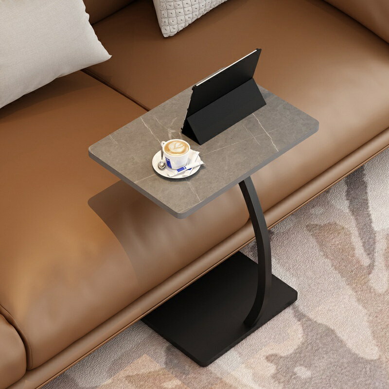 🔥限量特價🔥 巖板方形小邊桌可移動客廳沙發c型邊幾輕奢大理石小茶幾角幾邊柜