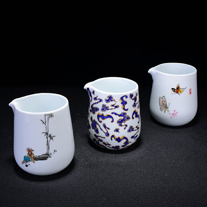 陶生活 功夫茶具景德鎮陶瓷公道杯 青花瓷勻杯功夫茶具茶海分茶器1入
