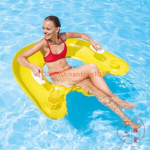 坐式浮排單人充氣游泳圈成人超大水上漂浮椅子沙發浮床躺椅【不二雜貨】