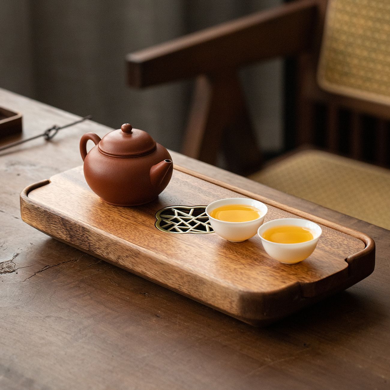 免運 可開發票 胡桃木新中式家用實木茶盤儲水式小型幹泡臺幹泡盤高階一人用茶具