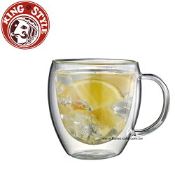 金時代書香咖啡 Tiamo 雙層玻璃杯 把手款 275cc 2入 (HG2340)