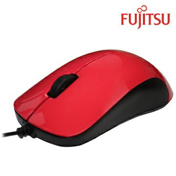 <br/><br/>  FUJITSU 富士通 QH300 紅 USB有線光學滑鼠<br/><br/>